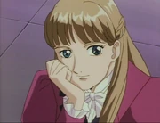 Relena happily greets Heero.