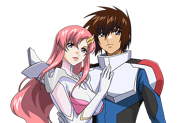 Sprite of C.E. 75 Lacus with Kira in Infinite Boost