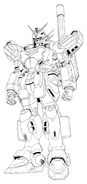 XXXG-01H Gundam Heavyarms Front View Lineart
