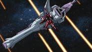 Justice Gundam docked with METEOR