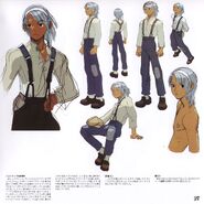 Loran Cehack (civilian clothes) - Turn A Gundam character design by Akira Yasuda