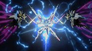 Fighting two Zedas Ms using Beam Sabers