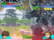 Winning pose in Gundam Battle Assault