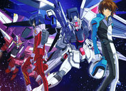 Kira y Athrun, con el Freedom y el Justice