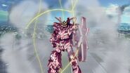 Unicorn Gundam's Psychofield deflecting beam attacks