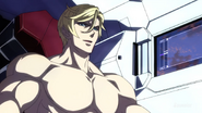 McGillis in Gundam Bael's cockpit