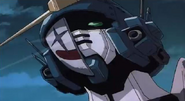Head close-up with clown mask