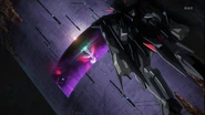 Gundam AGE-2 Dark Hound approaches EXA-DB