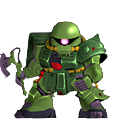 C-Rank Zaku II FZ as featured in SD Gundam Capsule Fighter Online