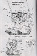 Zaku Tank from Mobile Suit Gundam - Vanishing Machine: line art by Kazuhisa Kondo