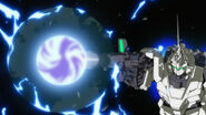 Unicorn Gundam (Unicorn Mode) about to fire its Beam Magnum