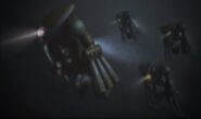 MSM-04G Juaggu (left) leading a trio of Agguguys as seen on Gihren's Greed: Menace of Axis V