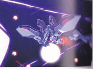 Gaga Cannon as seen in the Gundam 00: A Wakening of the Trailblazer Movie heading into Battle against the ELS.