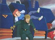 Roy gets knocked down by a falling Azuma. (Magazine scan version)