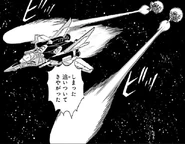 Core Booster attacked by enemy mobile suits