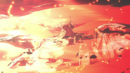 Wreckage vaporized by nuclear explosion