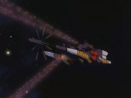 Reinforce Junior deploys Beam Shield Generator (from V Gundam TV series)