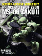 MS-06 Zaku II on the cover of "Master Archive Mobilesuit: Principality of Zeon MS-06 Zaku II" by GA Graphics