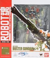 Robot Damashii "GAT-X103 Buster Gundam" (2012): package front view.