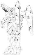 XXXG-00W0 Wing Gundam Zero Back View Lineart
