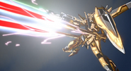 Firing Type 72D5 "Hyakurai" Beam Rifle and Type-73F Kai High-Energy Beam Cannons (Legacy of Gold, HD Remaster)