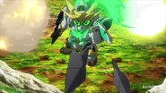 Shinobi Form (green psycho-frame) launching Kunais from new parts (Ep 24)