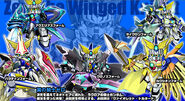 The five forms from SD Gundam Force Showdown!.