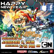 Advertisement for the English dub of the series displayed in a Happy New Year post on Facebook in the Philippines.