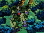 Alfred Izuruha standing on the hand of Bernard Wiseman's unit