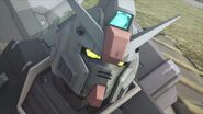 Head close-up of Gundam Pixy (Fred Reber Custom) in Mobile Suit Gundam Side Story: Missing Link