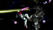 Vs. RGM-79GS GM Command Space Type during the Battle of A Baoa Qu (Mobile Suit Gundam Battlefield Record: Avant-Title OVA)