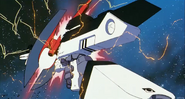 Beam Rifle destroyed by Sazabi's Beam Tomahawk