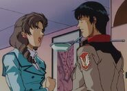 Lucette Audevie and Kou Uraki discussing the Gundam GP03 (0083)