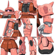 RG 1/144 MS-06S Zaku II Char Aznable Custom - Illustration detail