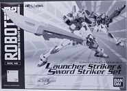 Robot Damashii "Launcher Striker & Sword Striker Set" (2011): package front view.