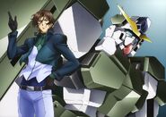 Lockon Stratos and Gundam Zabanya