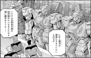 In Ra Zyme's hangar, from Mobile Suit Moon Gundam manga