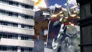 Under fire from the enemy (Gundam Unicorn OVA Ep 04)