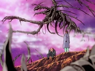 Dr. Kasshu and Karato discuss the future of the Gundam Fight under the now defeated Devil Gundam