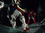Being held at sword point by Epyon