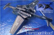 1/100 scratch built RX-139 Hambrabi ECS/AWACS "Hammerhead" (non-canon) as featured in Model Graphix magazine