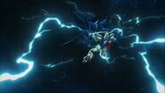 Attacking RGZ-91 Re-GZ in MA mode (Mobile Suit Gundam U.C. ENGAGE)