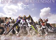 The EW versions of the five Operation Meteor Gundams