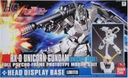 HGUC 1/144 RX-0 Unicorn Gundam (Unicorn Mode) w/ Head Display Base (Bandai Asia exclusive; 2010): box art