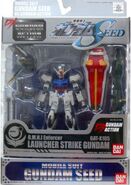 Mobile Suit in Action (MSiA / MIA) "GAT-X105 Launcher Strike Gundam" (Hong Kong release; 2004): package front view.