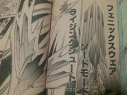 Using the "Phoenix Sword" in the manga.