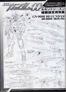 00 Gundam Lineart and Weapons