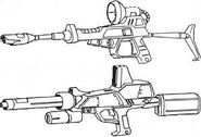 Standard Gelgoog beam rifle (top) and ReGelgu's custom beam rifle (bottom)