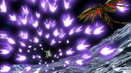 Attacking Gundam Portent with Feather Missiles