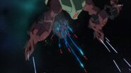 Firing missiles and legs-mounted Pulse Beam Cannons